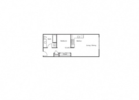1 Bedroom 1 Bathroom C Floor Plan at Ruth Court Apartments, Seattle, WA